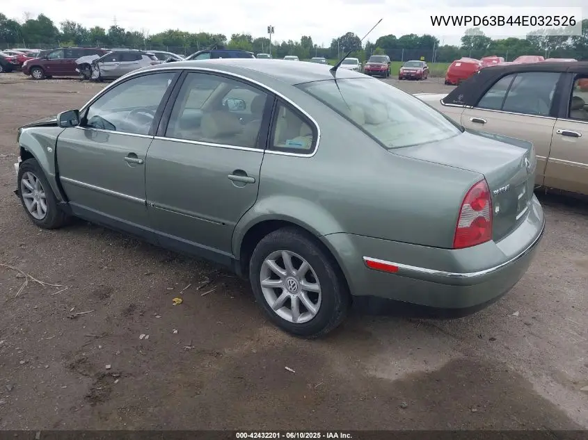 2004 Volkswagen Passat Gls VIN: WVWPD63B44E032526 Lot: 42432201