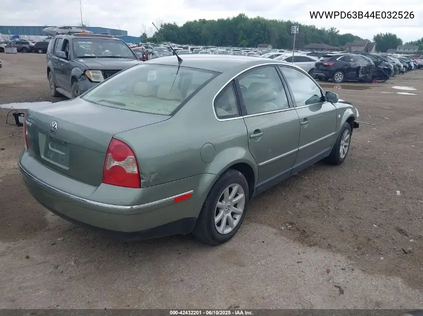 2004 Volkswagen Passat Gls VIN: WVWPD63B44E032526 Lot: 42432201