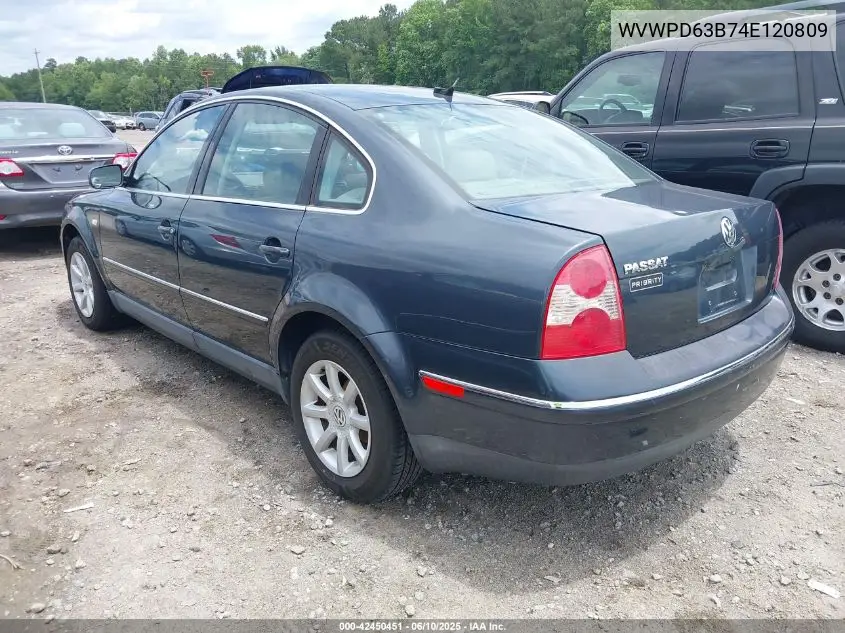 2004 Volkswagen Passat Gls VIN: WVWPD63B74E120809 Lot: 42450451