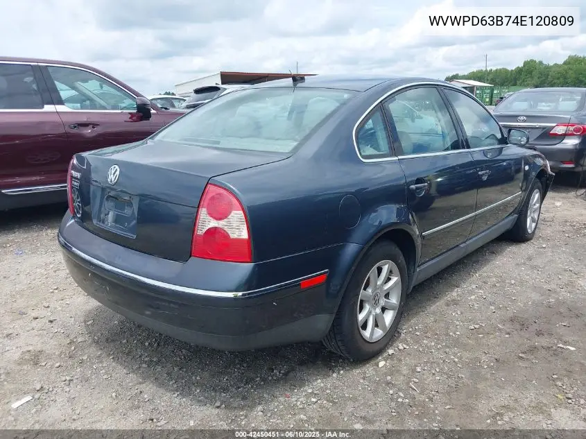 2004 Volkswagen Passat Gls VIN: WVWPD63B74E120809 Lot: 42450451