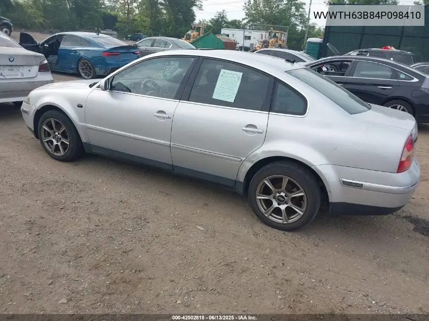 2004 Volkswagen Passat Glx VIN: WVWTH63B84P098410 Lot: 42502818