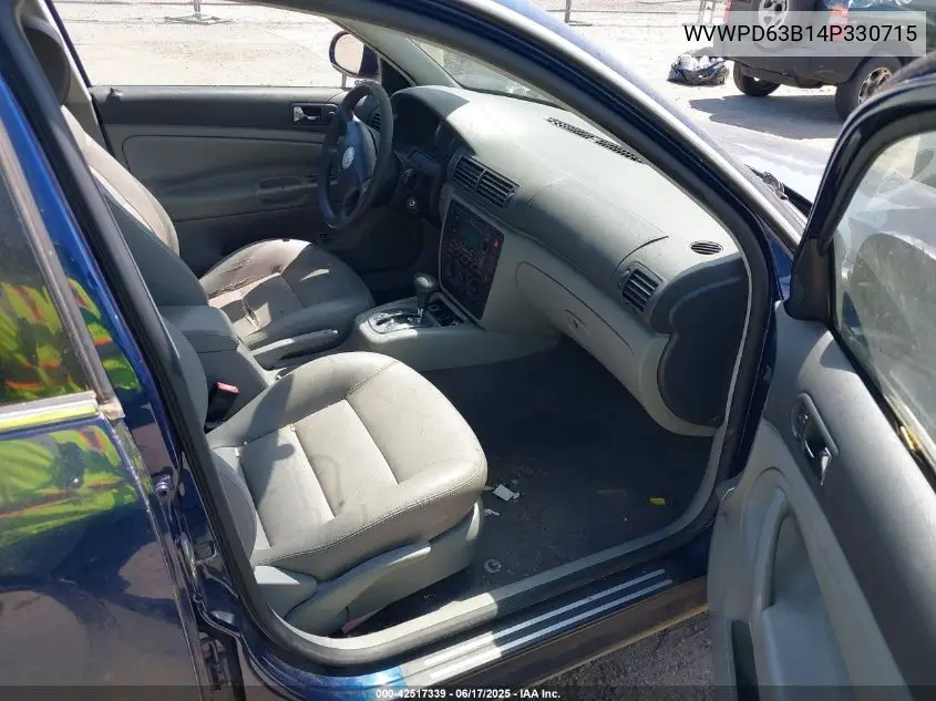 2004 Volkswagen Passat Gls VIN: WVWPD63B14P330715 Lot: 42517339