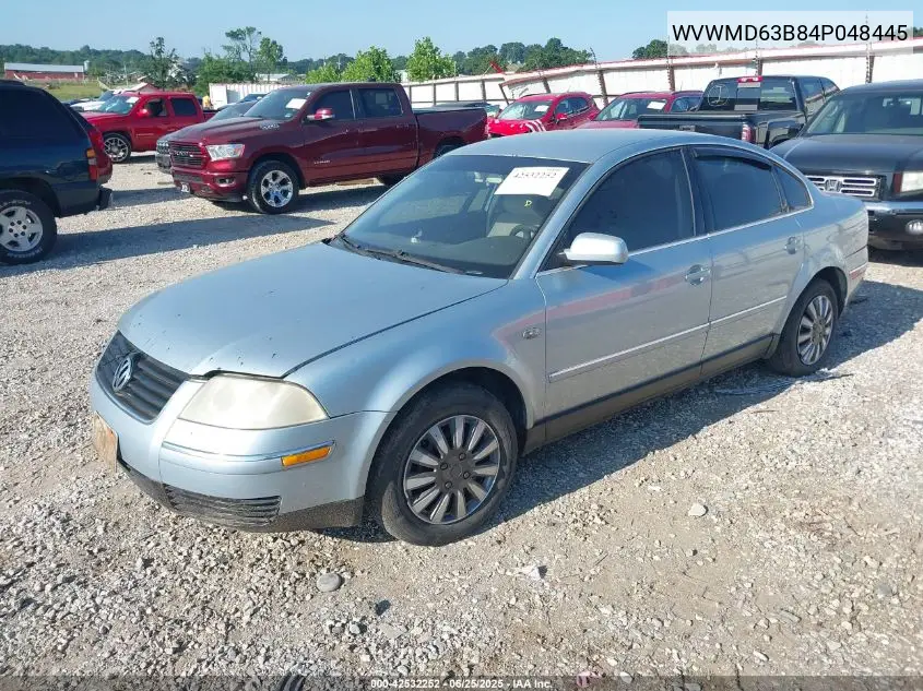 2004 Volkswagen Passat Gl VIN: WVWMD63B84P048445 Lot: 42532252