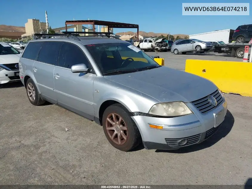 2004 Volkswagen Passat Gls VIN: WVWVD63B64E074218 Lot: 42558852