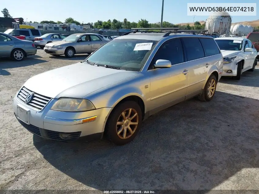 2004 Volkswagen Passat Gls VIN: WVWVD63B64E074218 Lot: 42558852