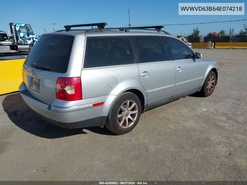 2004 Volkswagen Passat Gls VIN: WVWVD63B64E074218 Lot: 42558852