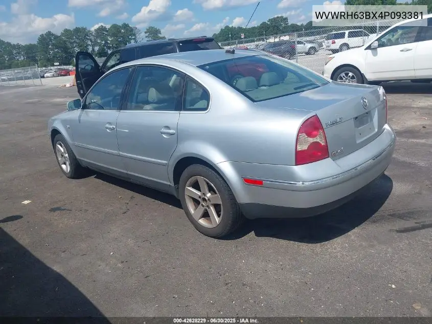 wvwrh63bx4p093381 WVWRH63BX4P093381 2004 Volkswagen Passat Glx