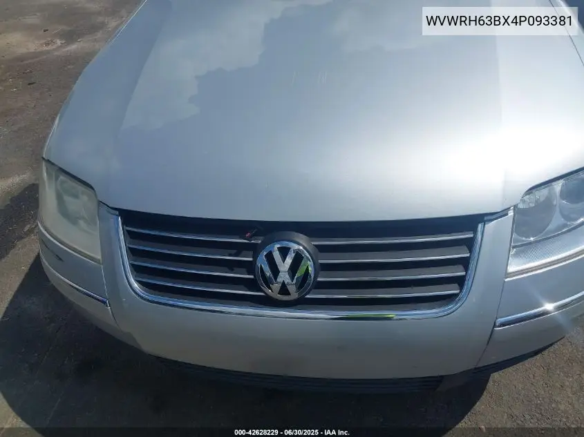 wvwrh63bx4p093381 WVWRH63BX4P093381 2004 Volkswagen Passat Glx
