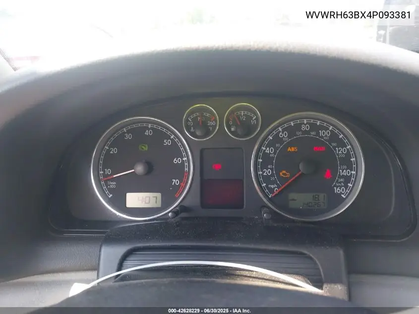 wvwrh63bx4p093381 WVWRH63BX4P093381 2004 Volkswagen Passat Glx