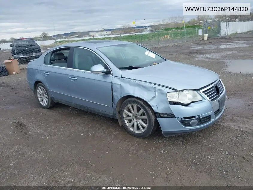 2006 Volkswagen Passat 3.6 VIN: WVWFU73C36P144820 Lot: 42103448