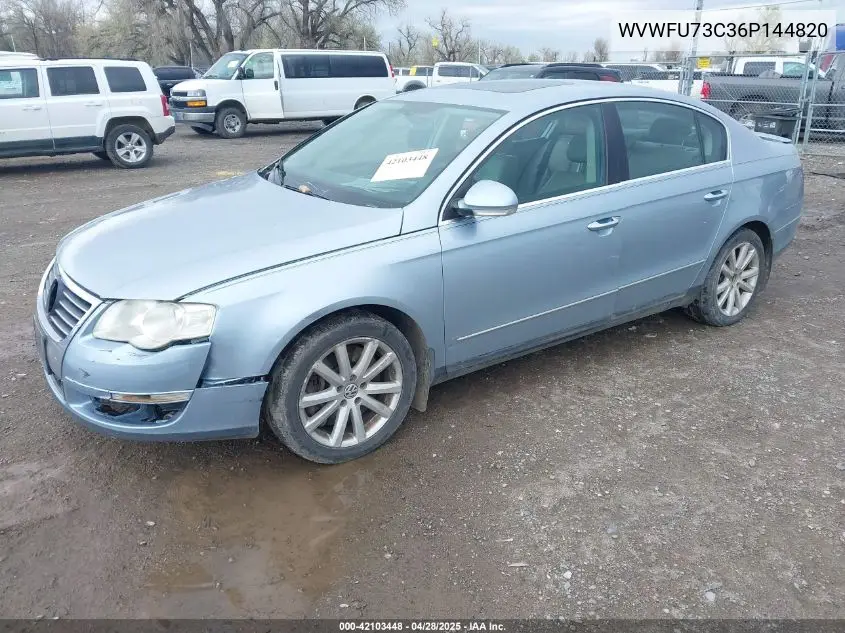 2006 Volkswagen Passat 3.6 VIN: WVWFU73C36P144820 Lot: 42103448