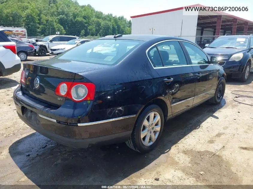 2006 Volkswagen Passat 2.0T/Value Edition VIN: WVWAK73C86P200606 Lot: 42471836
