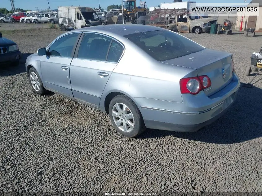 2006 Volkswagen Passat 2.0T VIN: WVWAK73C56P201535 Lot: 42504048