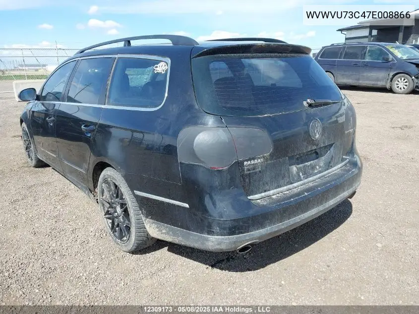 2007 Volkswagen Passat 3.6L 4Motion Wagon Luxury VIN: WVWVU73C47E008866 Lot: 12309173