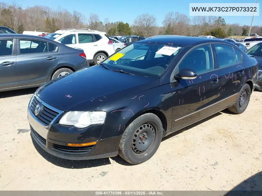 2007 Volkswagen Passat VIN: WVWJK73C27P073322 Lot: 41770399