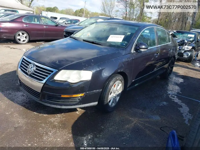 2007 Volkswagen Passat 2.0T/Wolfsburg Edition VIN: WVWAK73C77P002570 Lot: 41958150