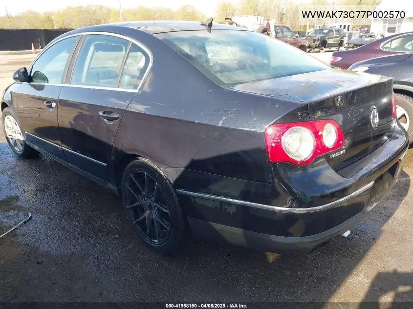 2007 Volkswagen Passat 2.0T/Wolfsburg Edition VIN: WVWAK73C77P002570 Lot: 41958150