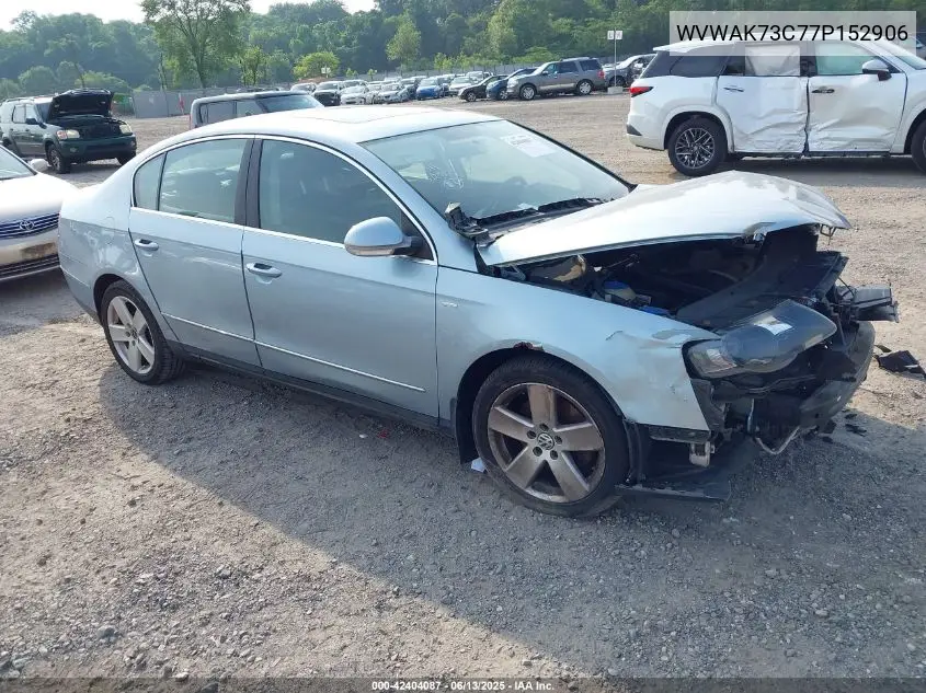 2007 Volkswagen Passat 2.0T/Wolfsburg VIN: WVWAK73C77P152906 Lot: 42404087
