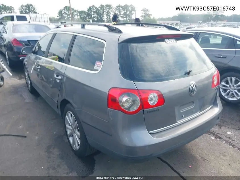 2007 Volkswagen Passat 2.0T VIN: WVWTK93C57E016743 Lot: 42621572