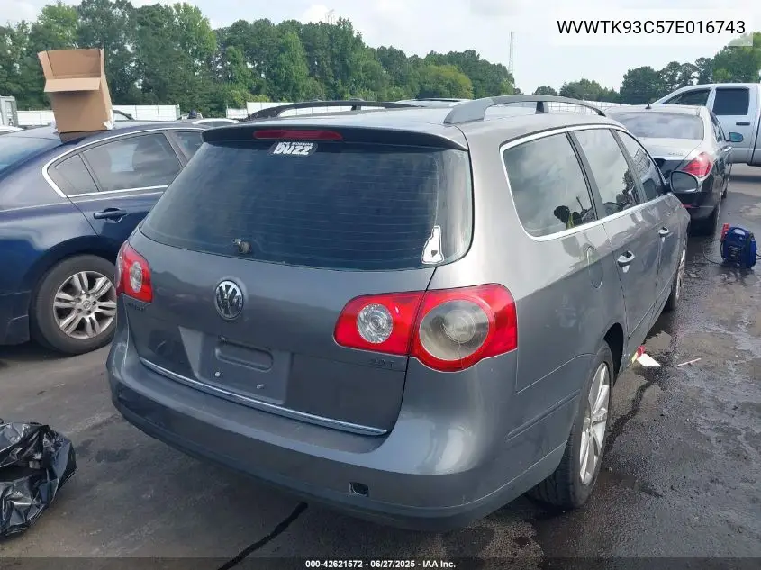 2007 Volkswagen Passat 2.0T VIN: WVWTK93C57E016743 Lot: 42621572