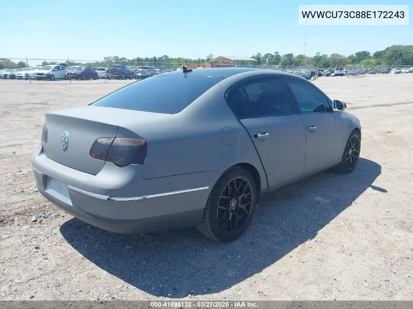 2008 Volkswagen Passat Vr6 VIN: WVWCU73C88E172243 Lot: 41895132