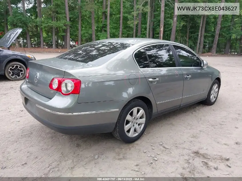 2008 Volkswagen Passat Turbo VIN: WVWJK73CX8E043627 Lot: 42481797