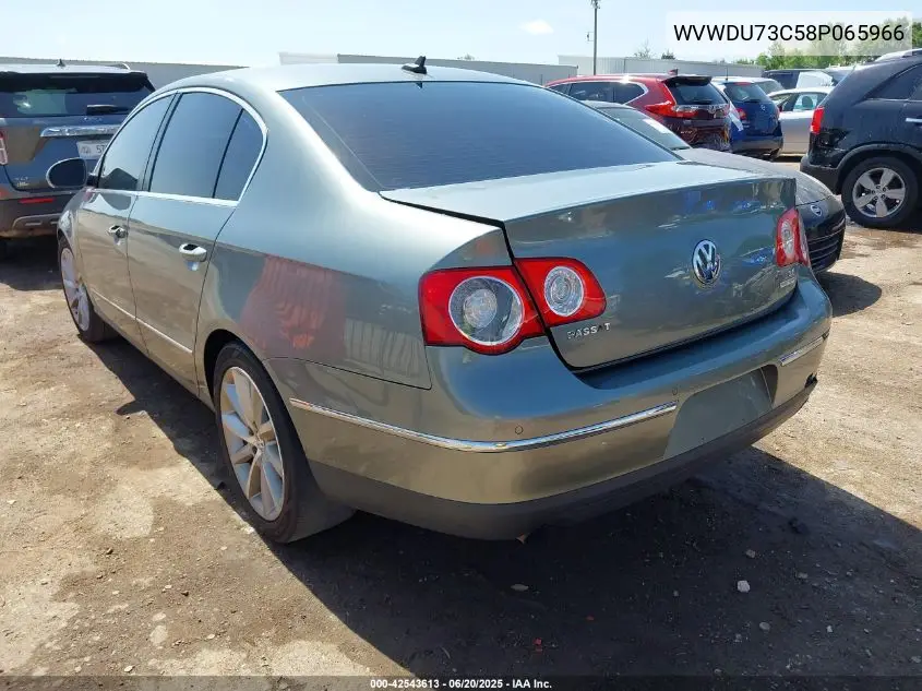 2008 Volkswagen Passat Vr6 VIN: WVWDU73C58P065966 Lot: 42543613