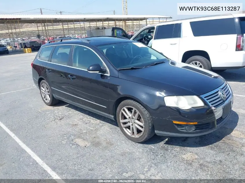 2008 Volkswagen Passat Lux VIN: WVWTK93C68E113287 Lot: 42561740