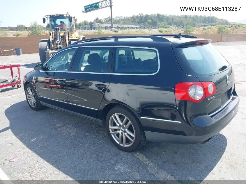 2008 Volkswagen Passat Lux VIN: WVWTK93C68E113287 Lot: 42561740