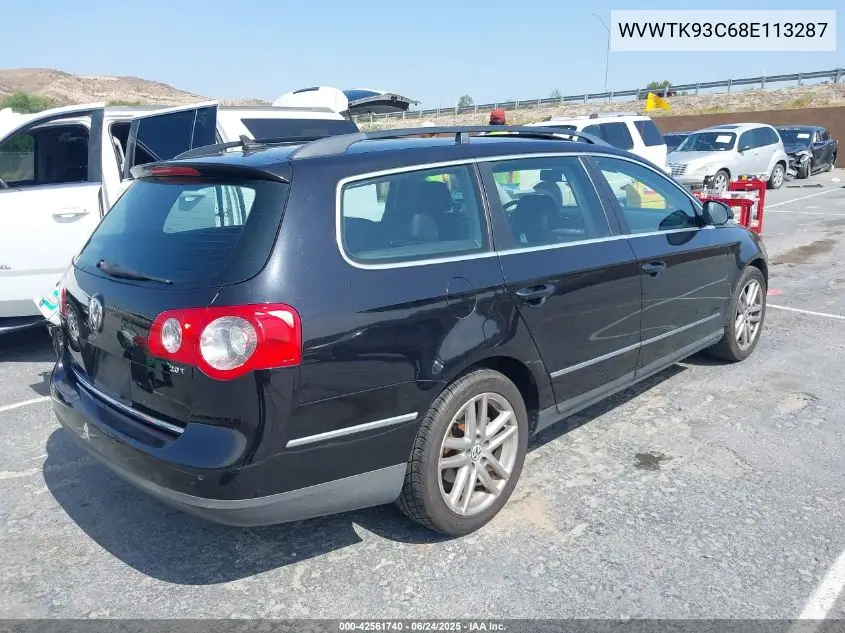 2008 Volkswagen Passat Lux VIN: WVWTK93C68E113287 Lot: 42561740