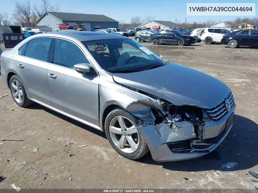 2012 Volkswagen Passat 2.5L Se VIN: 1VWBH7A39CC044694 Lot: 41935717
