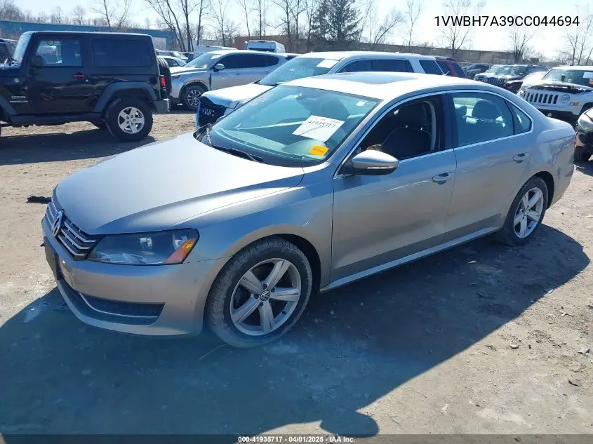 2012 Volkswagen Passat 2.5L Se VIN: 1VWBH7A39CC044694 Lot: 41935717