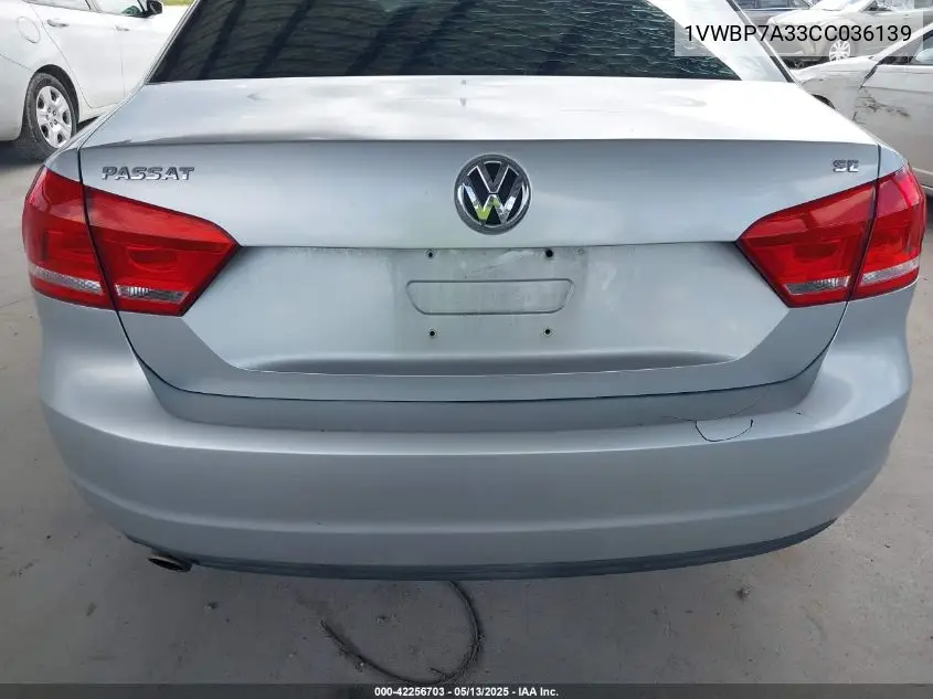 2012 Volkswagen Passat 2.5L Se VIN: 1VWBP7A33CC036139 Lot: 42256703