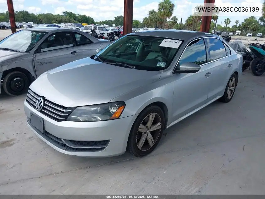 2012 Volkswagen Passat 2.5L Se VIN: 1VWBP7A33CC036139 Lot: 42256703