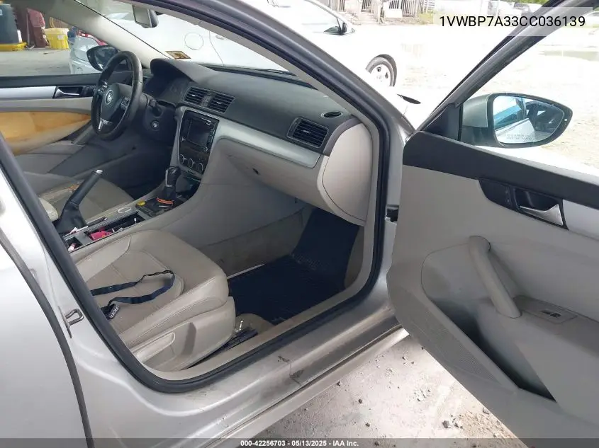 2012 Volkswagen Passat 2.5L Se VIN: 1VWBP7A33CC036139 Lot: 42256703