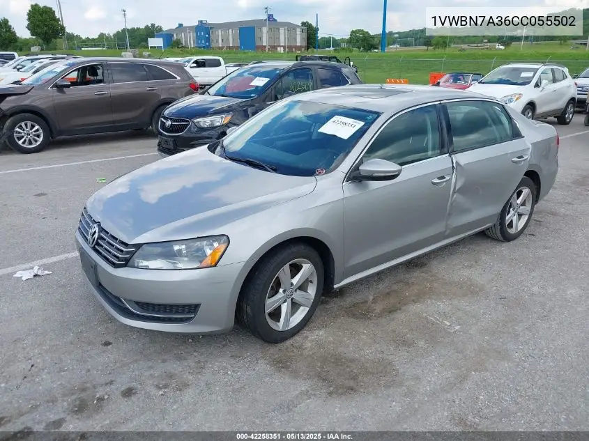 2012 Volkswagen Passat 2.0L Tdi Se VIN: 1VWBN7A36CC055502 Lot: 42258351