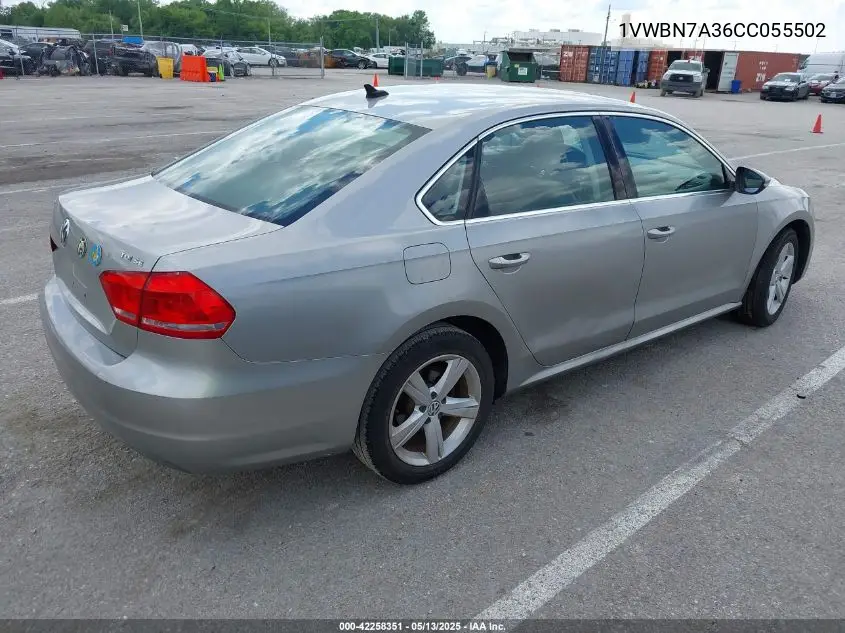 2012 Volkswagen Passat 2.0L Tdi Se VIN: 1VWBN7A36CC055502 Lot: 42258351