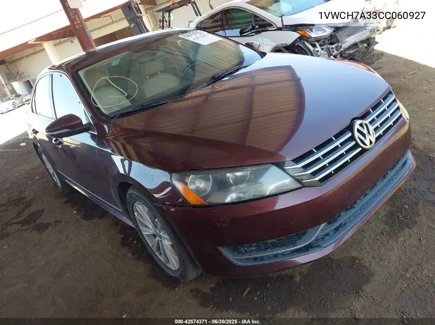 2012 Volkswagen Passat 2.5L Sel VIN: 1VWCH7A33CC060927 Lot: 42574371