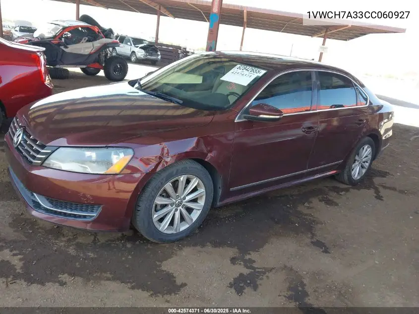 2012 Volkswagen Passat 2.5L Sel VIN: 1VWCH7A33CC060927 Lot: 42574371