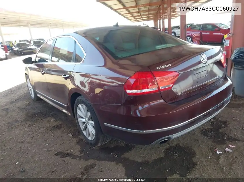 2012 Volkswagen Passat 2.5L Sel VIN: 1VWCH7A33CC060927 Lot: 42574371