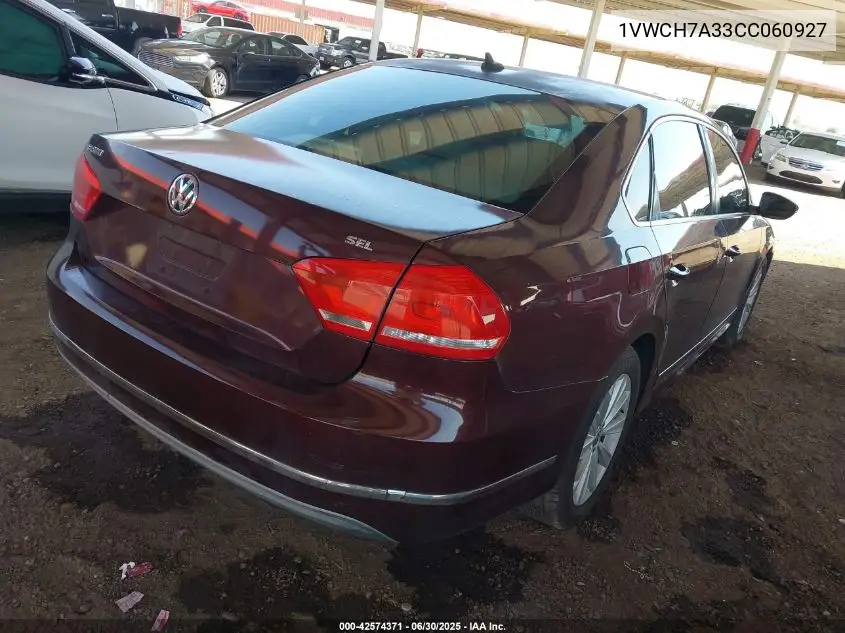 2012 Volkswagen Passat 2.5L Sel VIN: 1VWCH7A33CC060927 Lot: 42574371