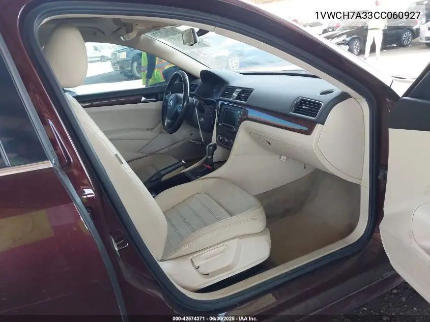 2012 Volkswagen Passat 2.5L Sel VIN: 1VWCH7A33CC060927 Lot: 42574371
