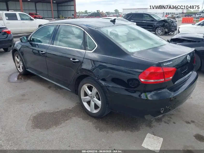 2012 Volkswagen Passat 2.0L Tdi Se VIN: 1VWBN7A36CC104875 Lot: 42592218