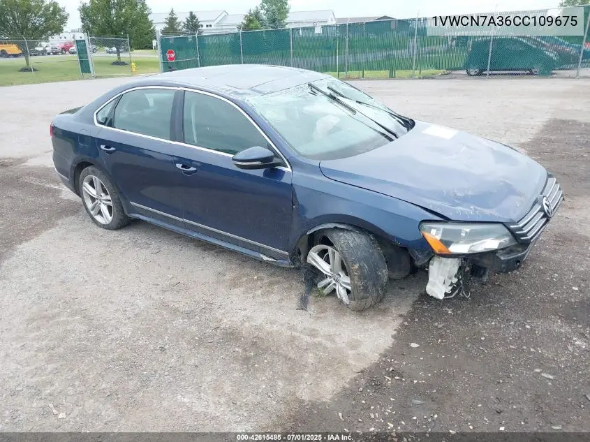 2012 Volkswagen Passat 2.0L Tdi Sel Premium VIN: 1VWCN7A36CC109675 Lot: 42615485