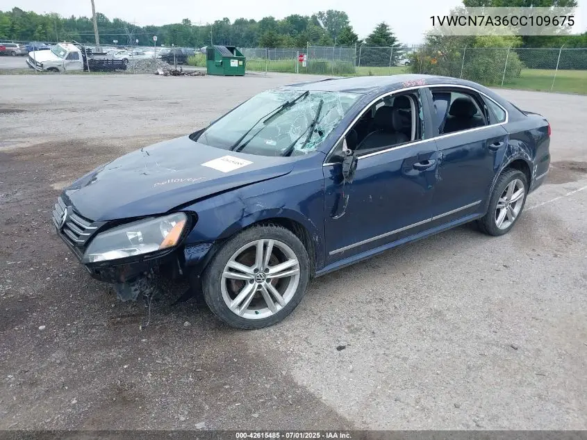 2012 Volkswagen Passat 2.0L Tdi Sel Premium VIN: 1VWCN7A36CC109675 Lot: 42615485