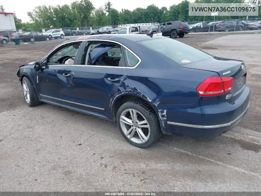 2012 Volkswagen Passat 2.0L Tdi Sel Premium VIN: 1VWCN7A36CC109675 Lot: 42615485