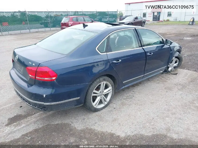 2012 Volkswagen Passat 2.0L Tdi Sel Premium VIN: 1VWCN7A36CC109675 Lot: 42615485