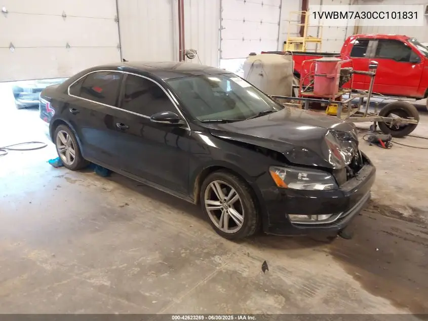 2012 Volkswagen Passat 3.6L V6 Se VIN: 1VWBM7A30CC101831 Lot: 42623269