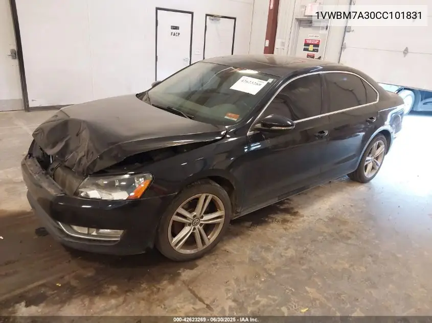 2012 Volkswagen Passat 3.6L V6 Se VIN: 1VWBM7A30CC101831 Lot: 42623269