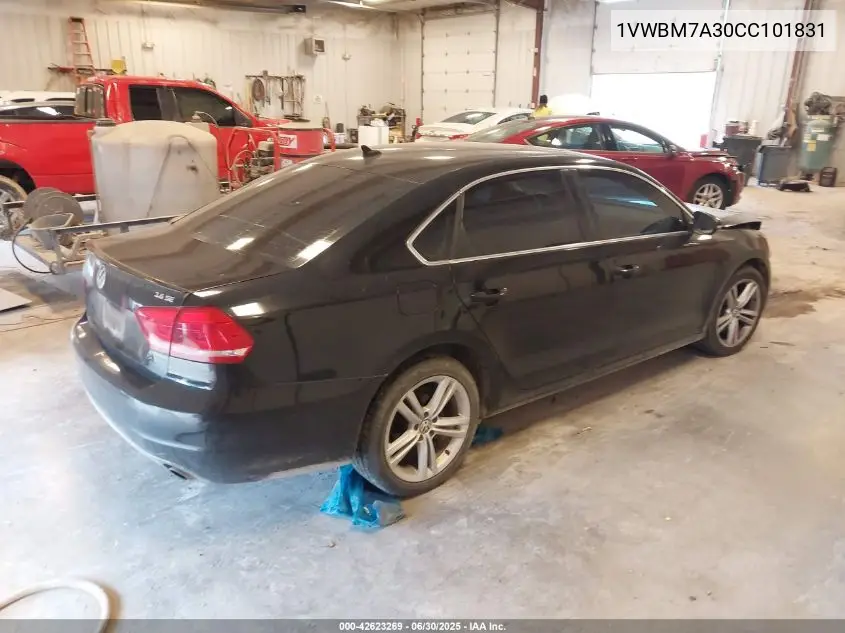 2012 Volkswagen Passat 3.6L V6 Se VIN: 1VWBM7A30CC101831 Lot: 42623269